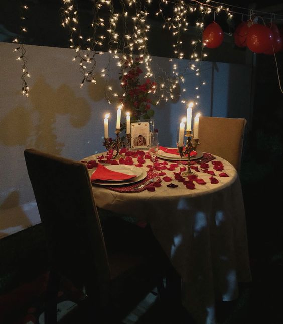 Cena romántica en San Valentín
